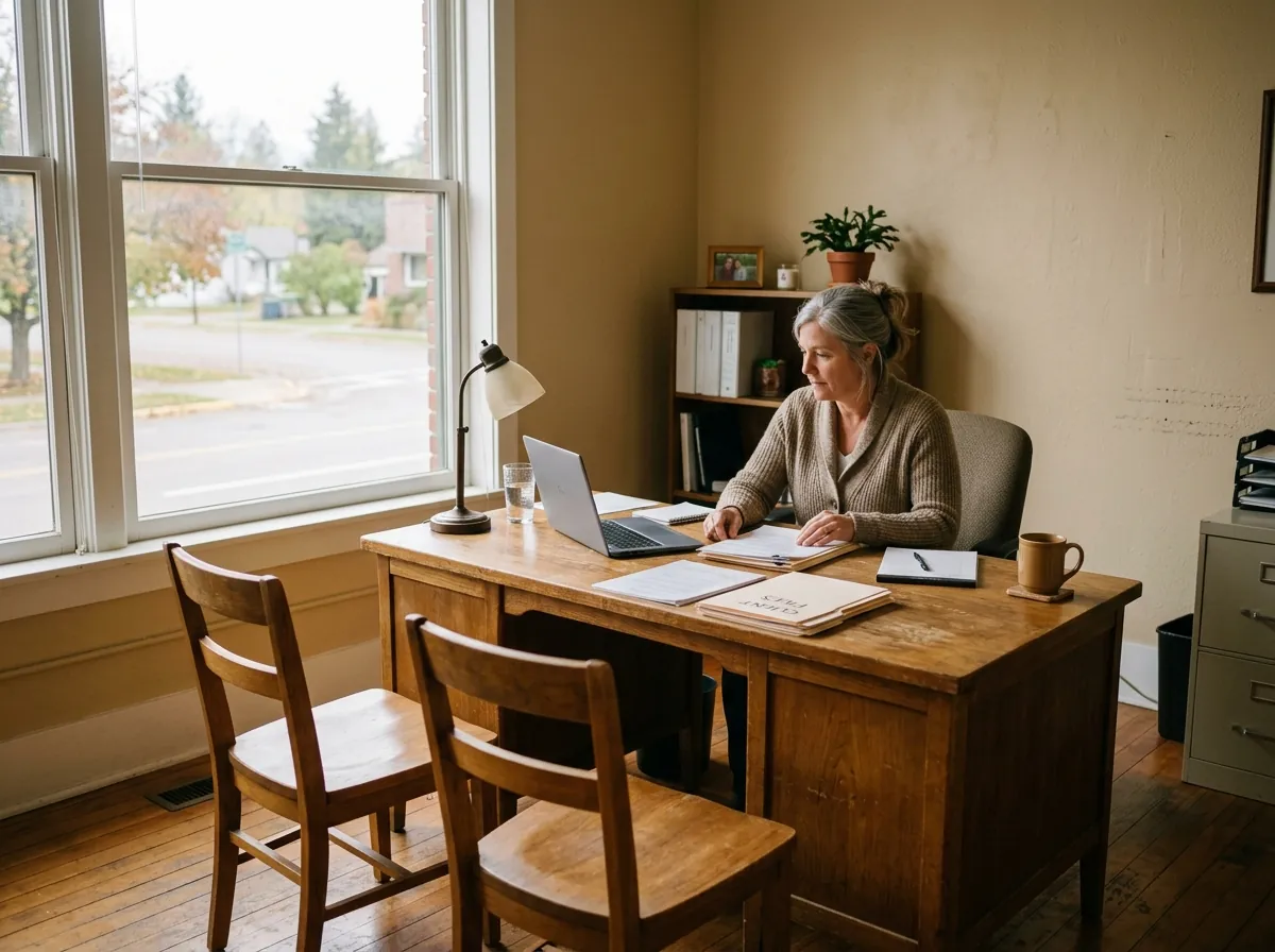 The one-room Halvorsen Insurance office